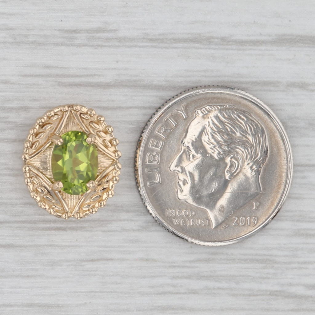 Gray 0.74ct Peridot Solitaire Slide Bracelet Charm 14k Yellow Gold Richard Glatter