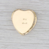 0.15ct Ruby Heart Slide Bracelet Charm 14k Yellow Gold Vintage Floral Hans L