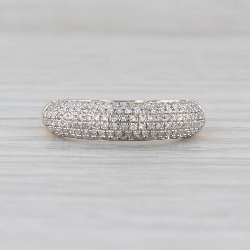0.25ctw Pave Diamond Band 14k Yellow White Gold Size 7 Stackable Ring
