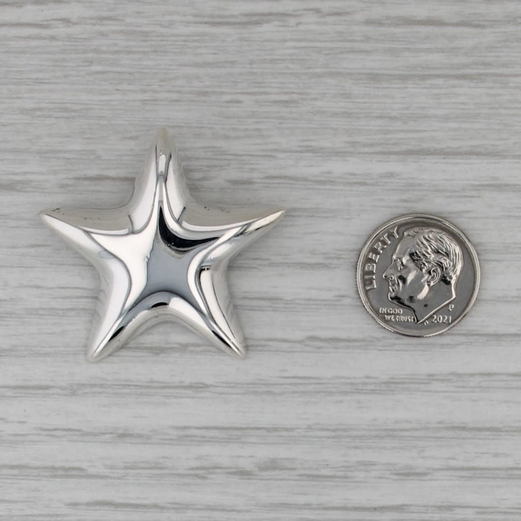 Tiffany & Co Puffy Star Pin Sterling Silver Brooch