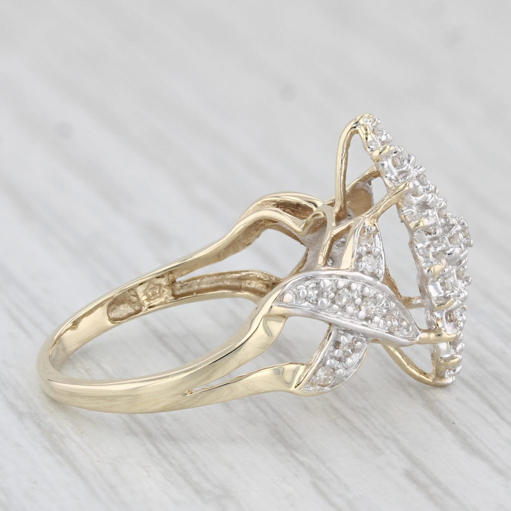 Light Gray 0.20ctw Diamond Cluster Ring 10k Yellow Gold Size 7.25