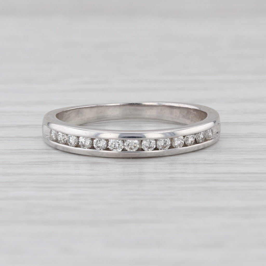 0.20ctw Diamond Wedding Ring 14k White Gold Size 6.5 Stackable Band