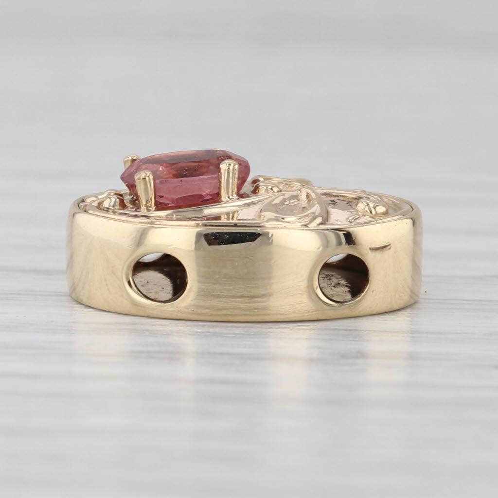 0.55ct Pink Tourmaline Solitaire Slide Bracelet Charm 14k Gold Richard Glatter