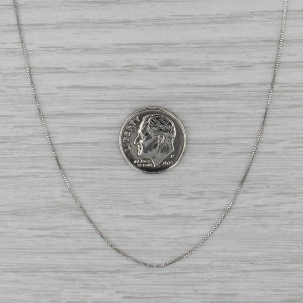 Box Chain Necklace 14k White Gold 17.25" 0.5mm