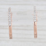 0.10ctw Diamond Hoop Earrings 10k Rose Gold Snap Top Round Hoops