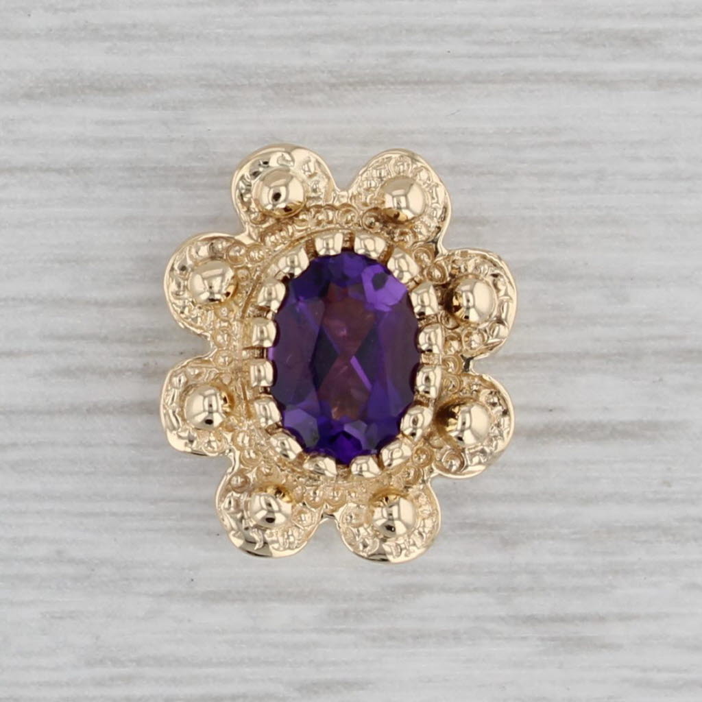 Gray Richard Klein 0.70ct Amethyst Slide Bracelet Charm 14k Yellow Gold Vintage