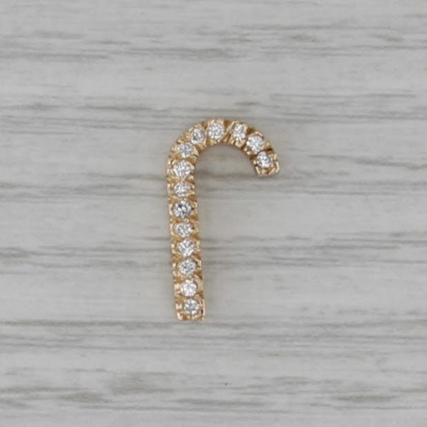 0.11ctw Diamond Letter Initial J Pendant 14k Yellow Gold Floating Drop