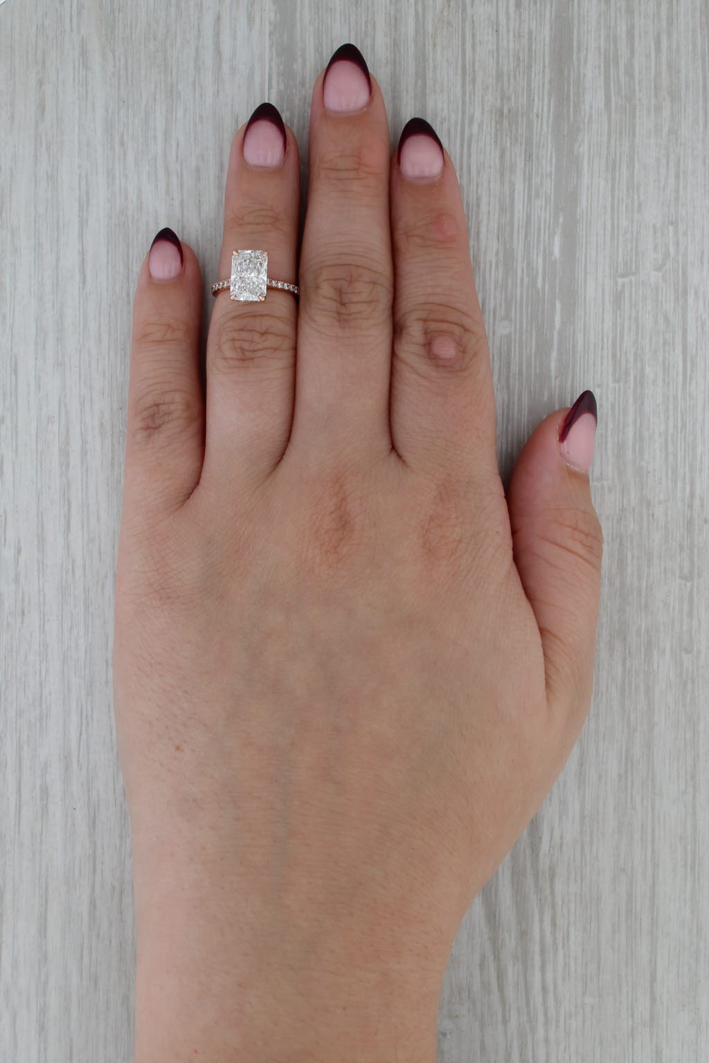 2.87ctw Lab Grown Diamond Engagement Ring 14k Rose Gold Size 3.75 IGI