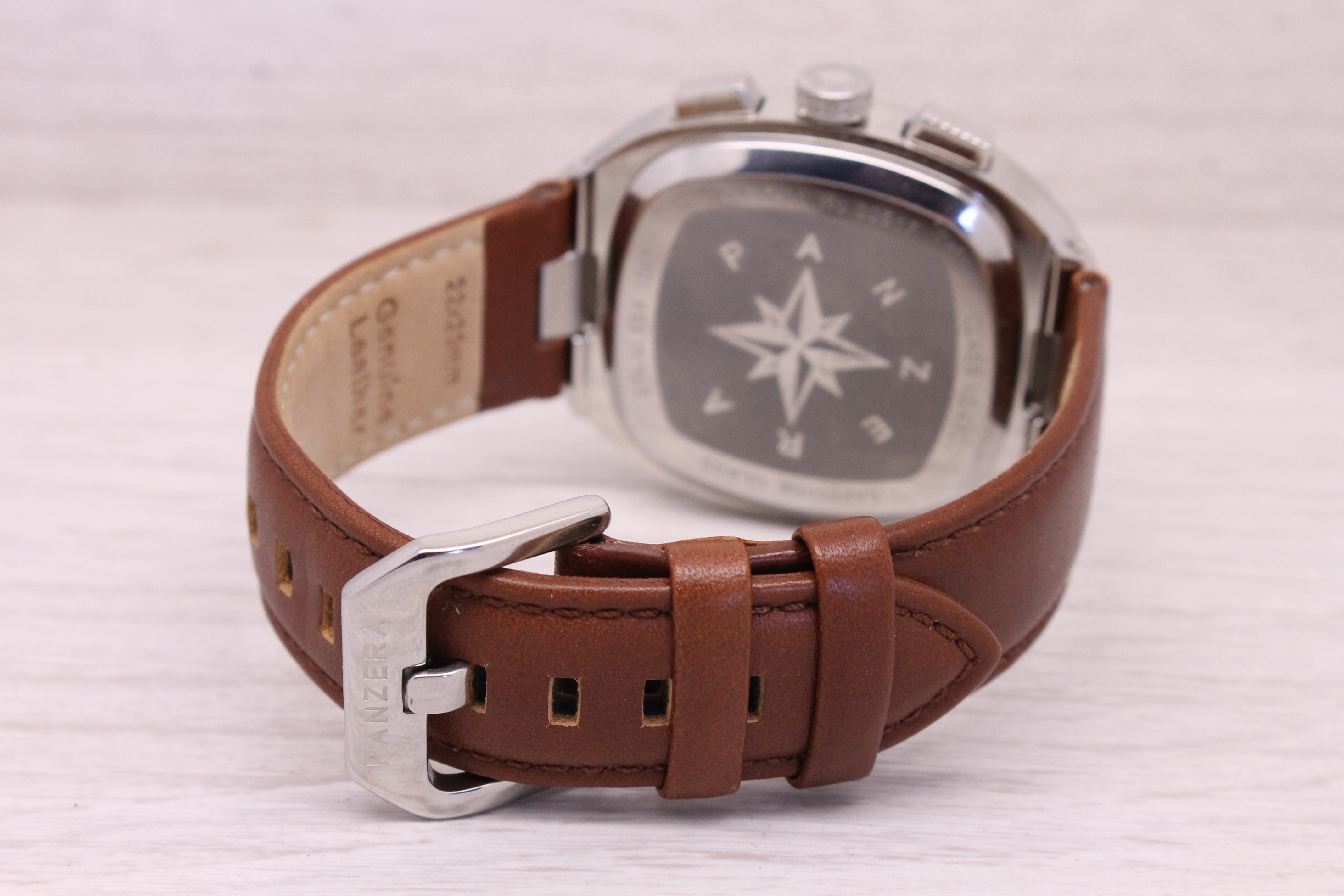 Light Gray Panzera Classivo 43C 43mm Stainless Steel Quartz Chronograph Watch C43C-01