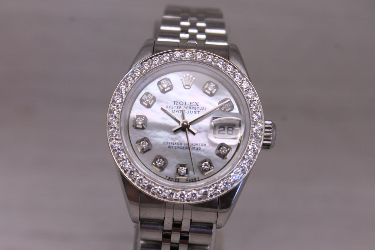 2000 Rolex Datejust 79174 Ladies Watch Jubilee Custom MOP Diamond Dial Bezel