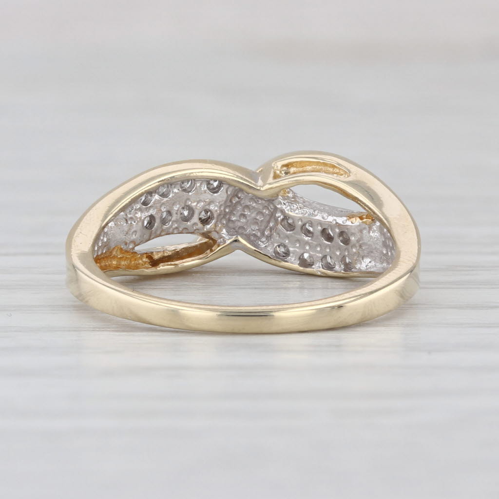 0.10ctw Diamond Overlay Ring 10k Yellow Gold Size 7 Wedding Band