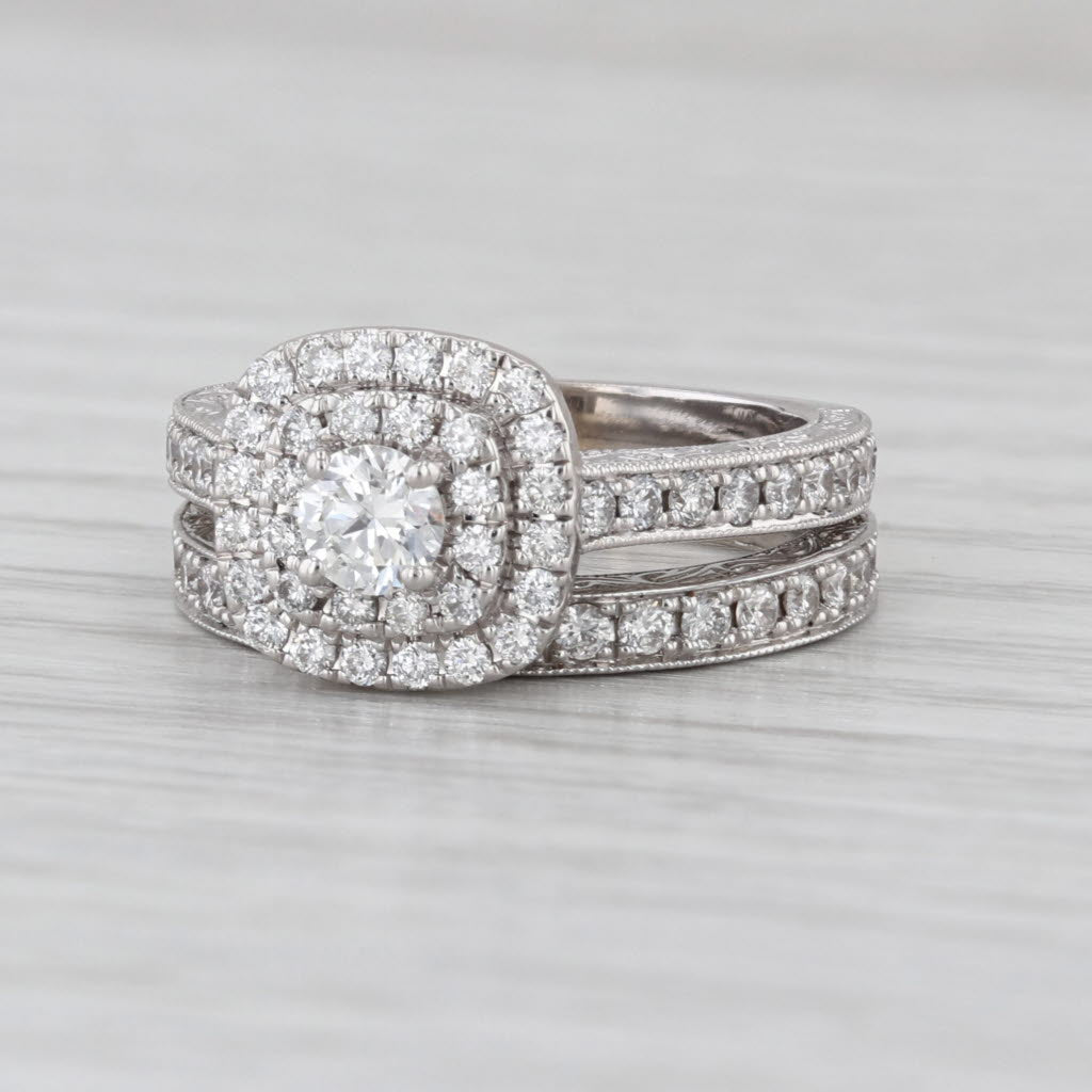 Neil Lane 1.17ctw Diamond Halo Engagement Ring Wedding Band 14k Gold Size 5