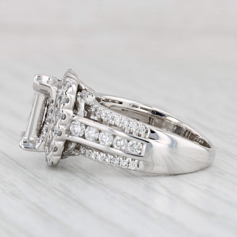 Light Gray 2ctw Princess Diamond Halo Engagement Ring 14k White Gold Size 7
