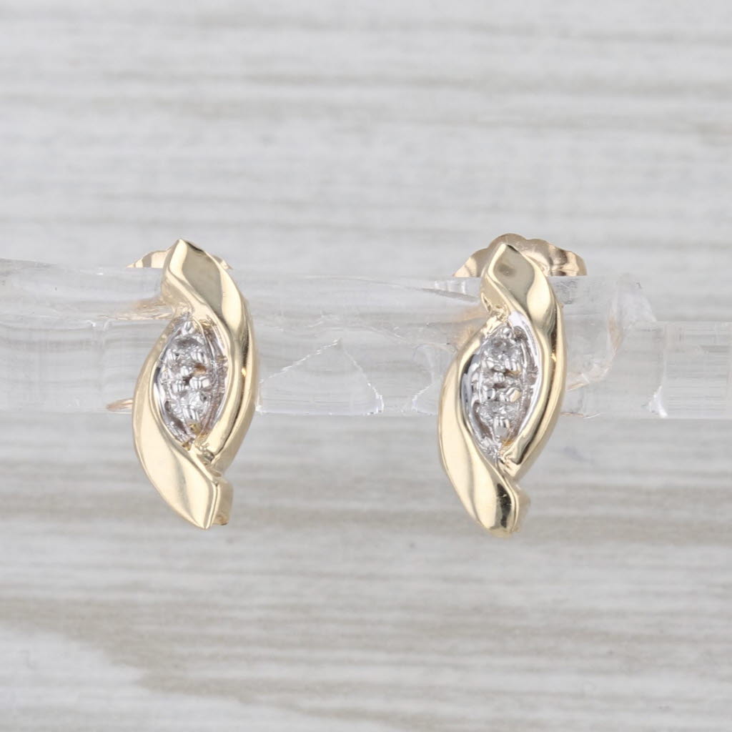 Diamond Stud Earrings 14k Yellow Gold Studs