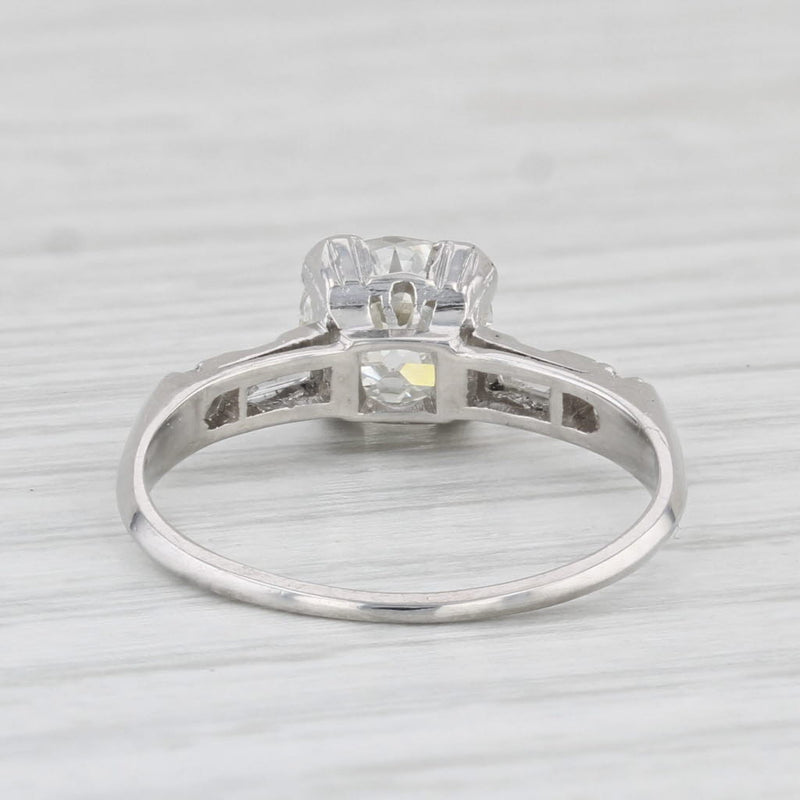 Antique 1.16ctw Old Mine Cut Diamond Engagement Ring Platinum Size 5.75