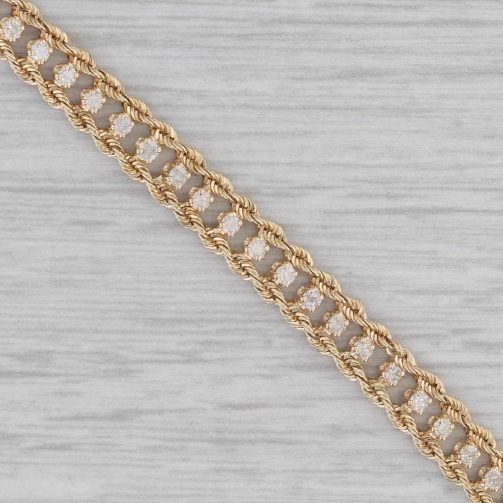 Gray 0.80ctw Diamond Tennis Bracelet 14k Yellow Gold 6.75" 5.2mm