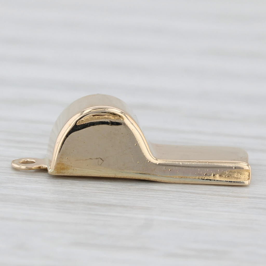 Light Gray Vintage 14k Yellow Gold Whistle Charm