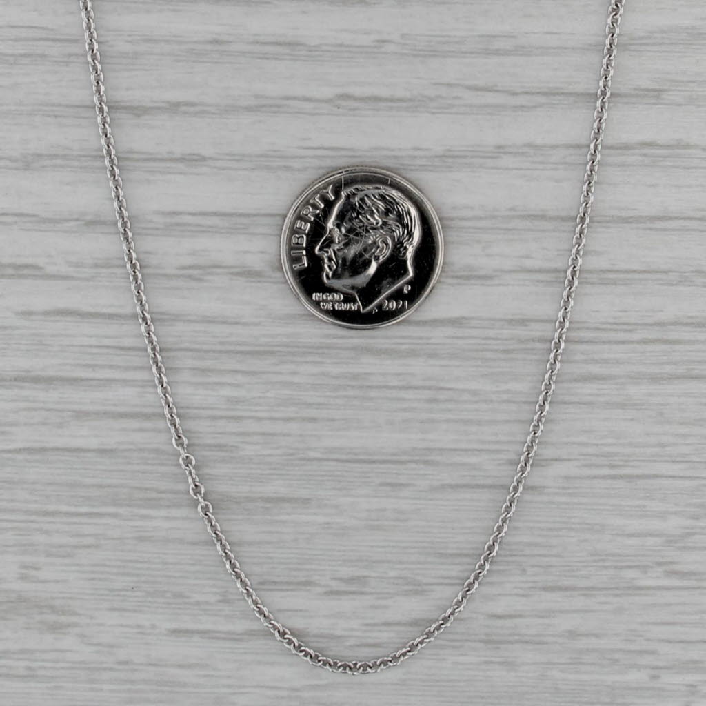 20" 1.2mm Cable Chain Necklace 14k White Gold