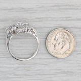 Vintage Retro 1ctw Diamond Cluster Swirl Ring Platinum Size 6 Engagement