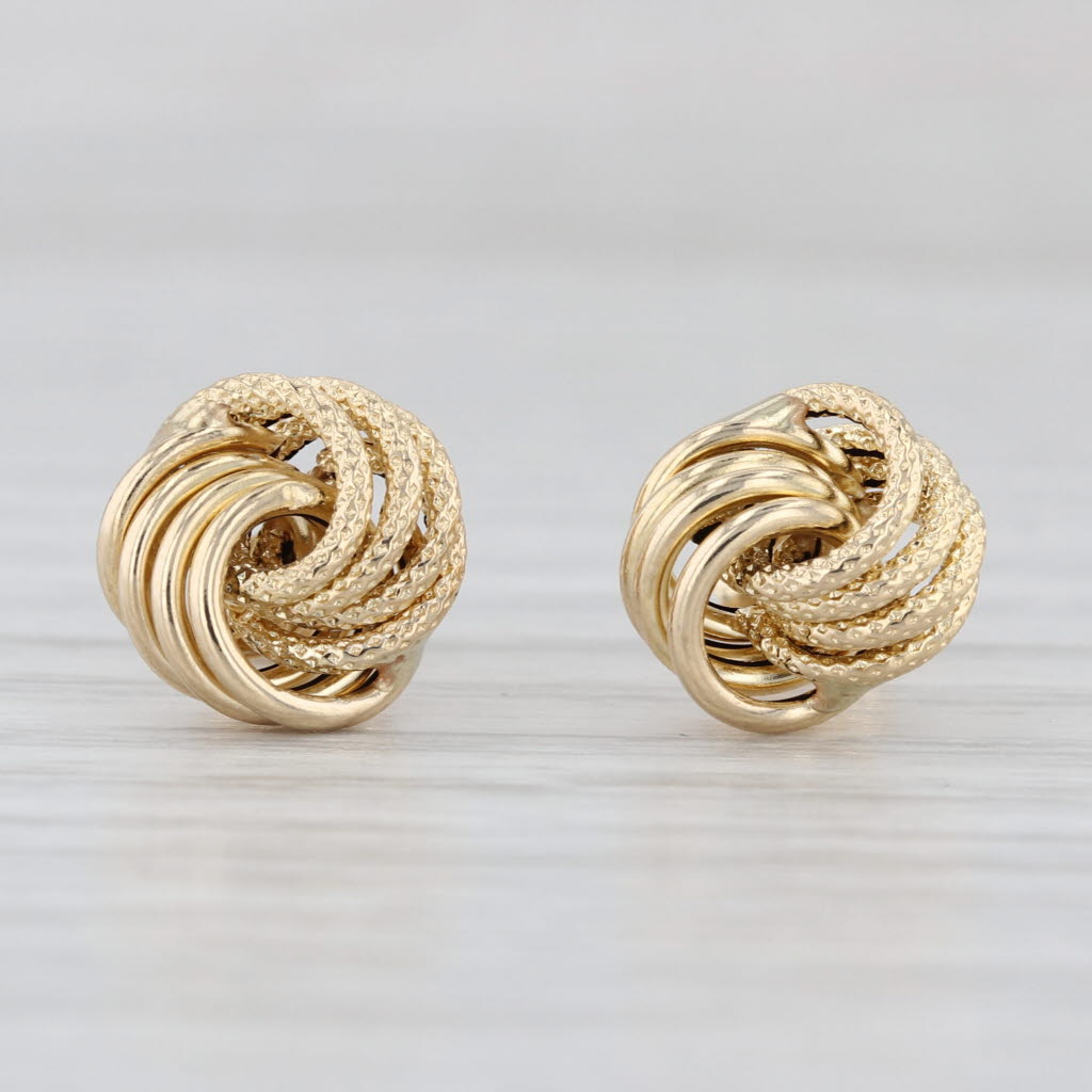 Love Knot Stud Earrings 14k Yellow Gold Studs