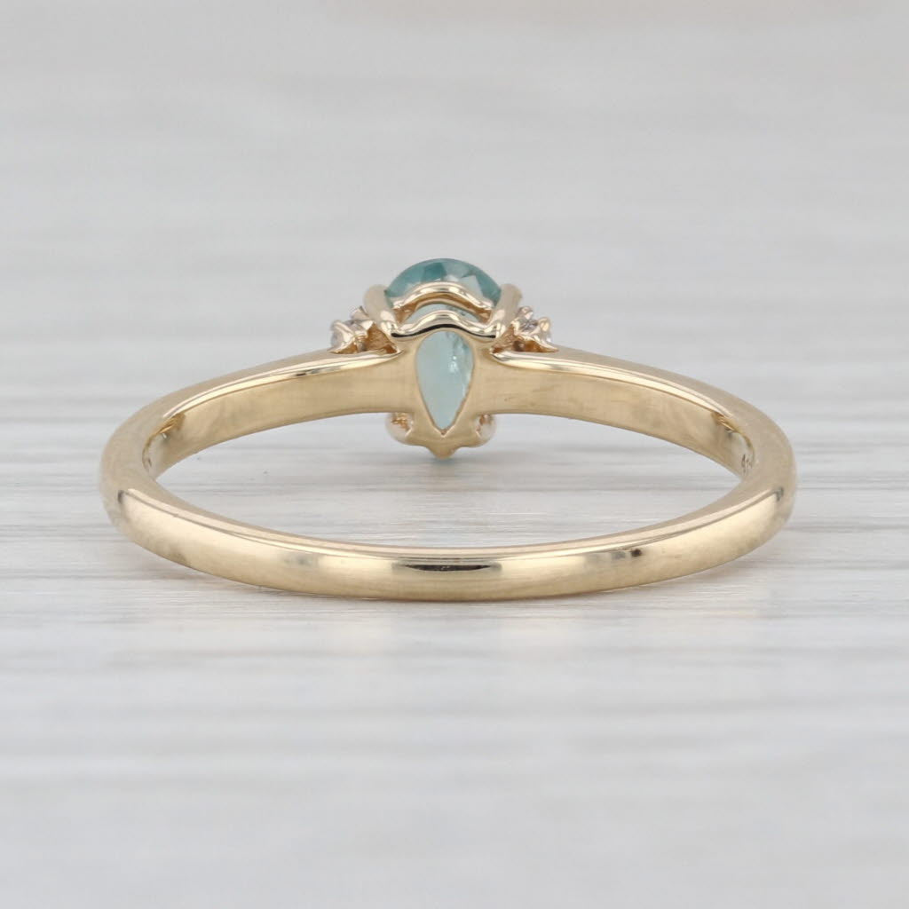 0.48ctw Pear Alexandrite Diamond Ring 10k Yellow Gold Size 7.25 COA