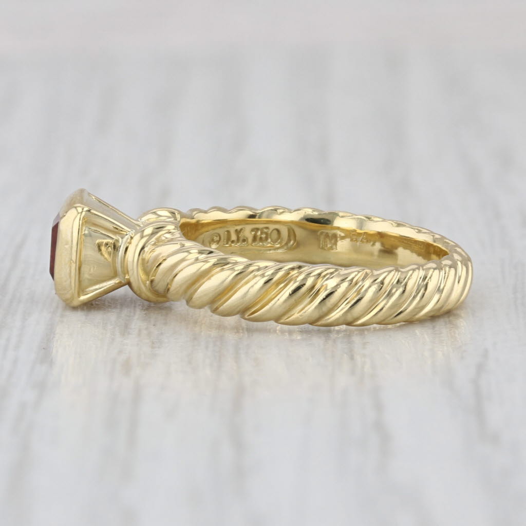 David Yurman 0.60ctw Pink Tourmaline Solitaire Ring 18k Yellow Gold Size 6