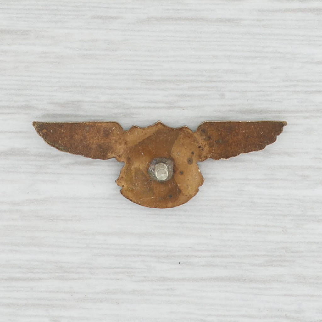Cal Aero Flight School Alis et Animo Wings Pin Vintage Military Badge