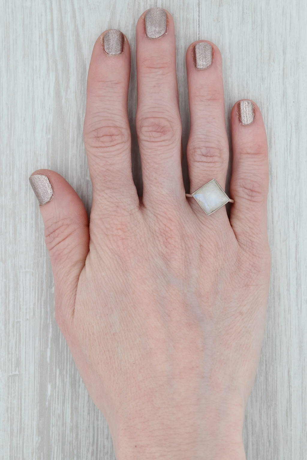 New Nina Wynn Spirit Moonstone Ring Sterling Silver Size 7 Solitaire