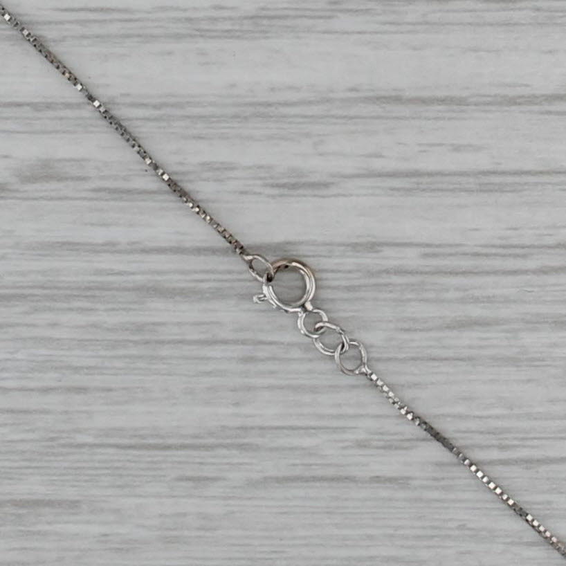 0.48ctw Diamond Cluster Pendant Necklace 14k White Gold 18" Box Chain