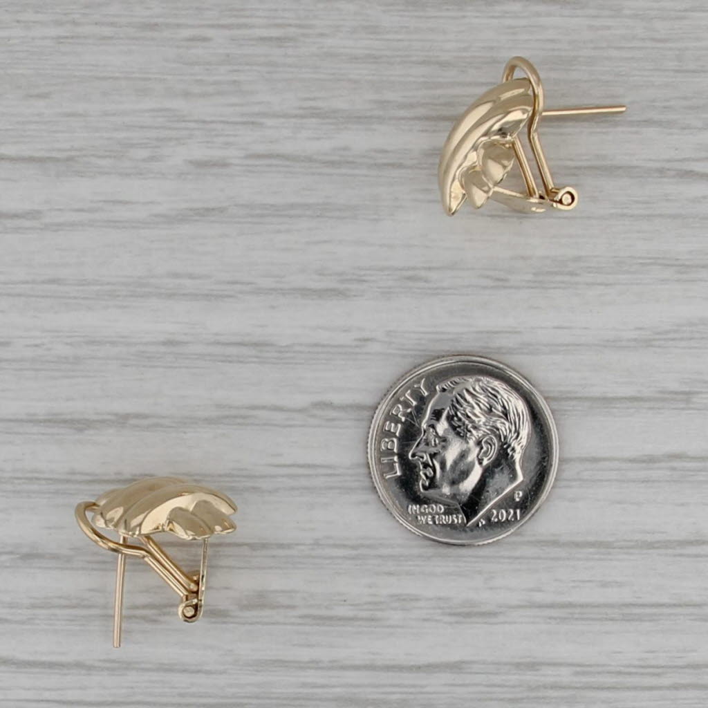 Beveled Knot X Earrings 14k Yellow Gold Omega Back Drops