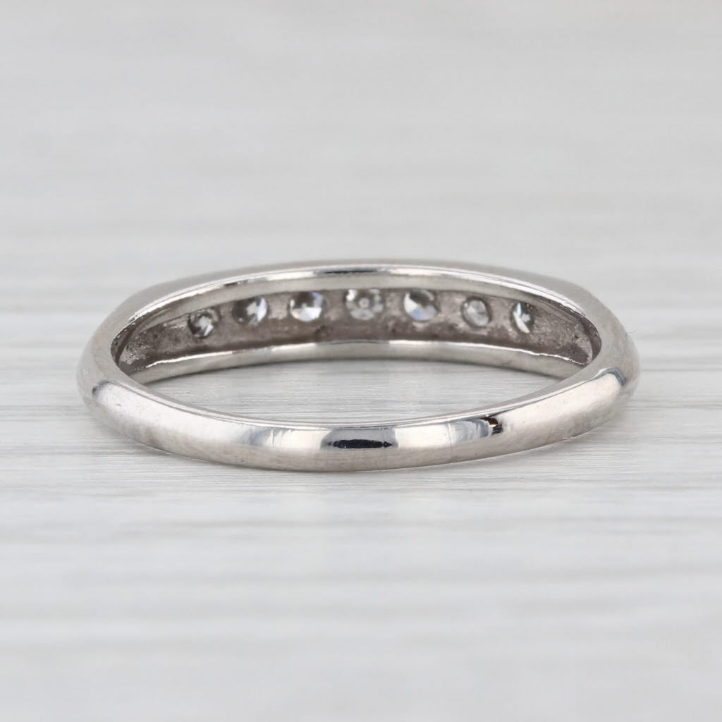 0.18ctw Diamond Wedding Band Platinum Ring Size 6.25 Stackable