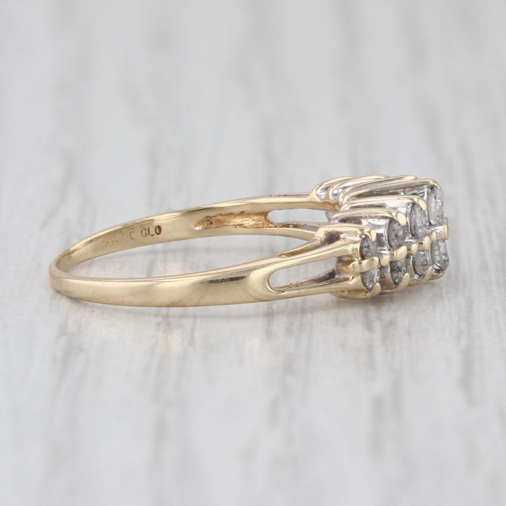 0.45ctw Diamond Pyramid Rooftop Ring 14k Yellow Gold Stackable Wedding Band Size 7