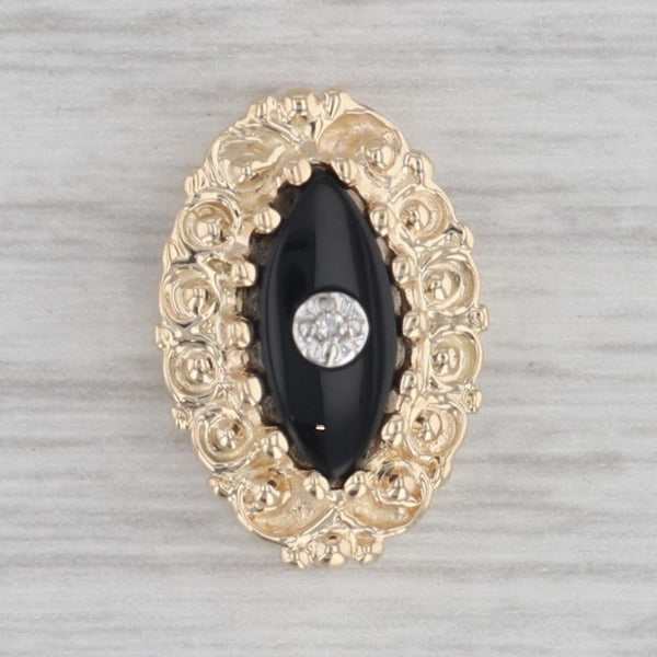 Gray Richard Klein Onyx Diamond Slide Bracelet Charm 14k Yellow Gold Vintage