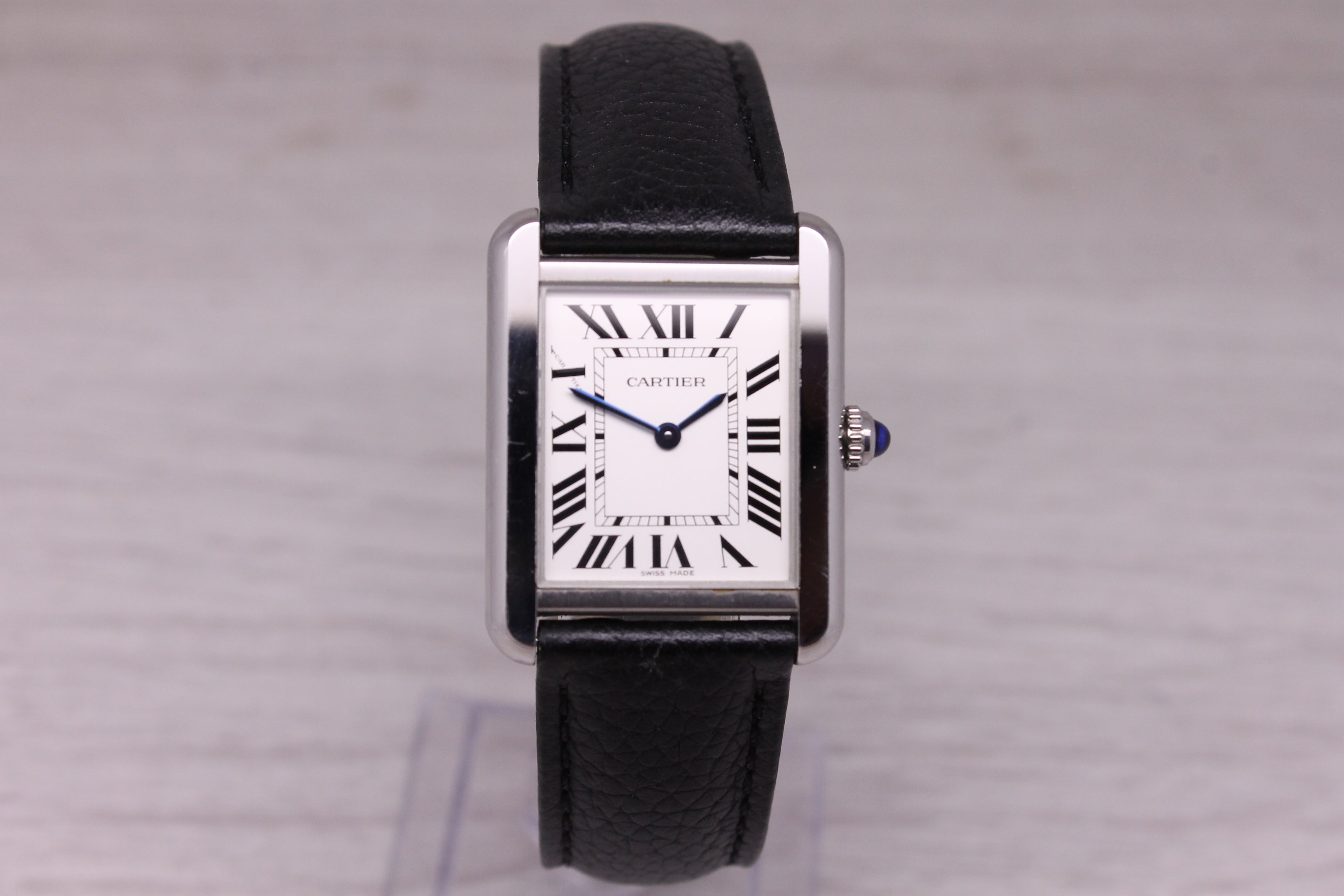 Cartier Solo Tank ref.3170 Stainless Steel 24mm Quartz Watch Strap Deployant Box
