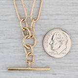 Figaro Chain Necklace 10k Yellow Gold Watch Chain Style 18" 6.2mm