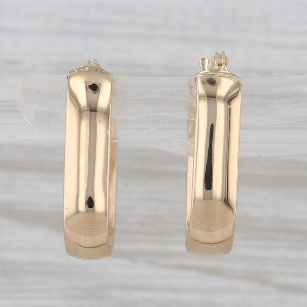 Oval Hoop Earrings 14k Yellow Gold 17.8 x 4mm Snap Top Hoops