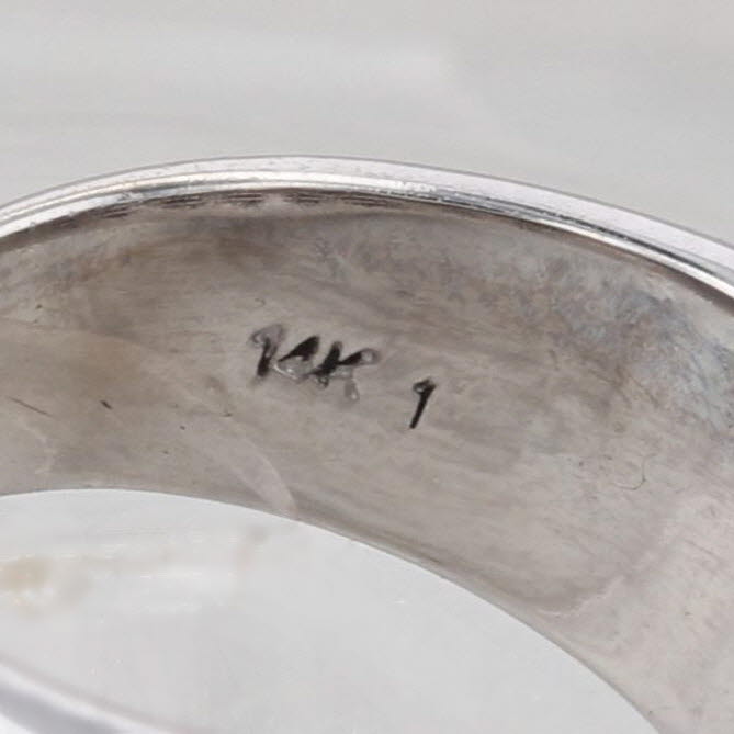 1.45ctw Diamond 3-Band Ring 14k White Gold Size 4.75 Bridal Anniverasry