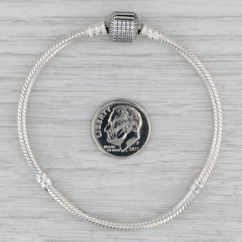 Authentic Pandora Signature Pave Clasp Bracelet Sterling Silver 7.1" 590723CZ
