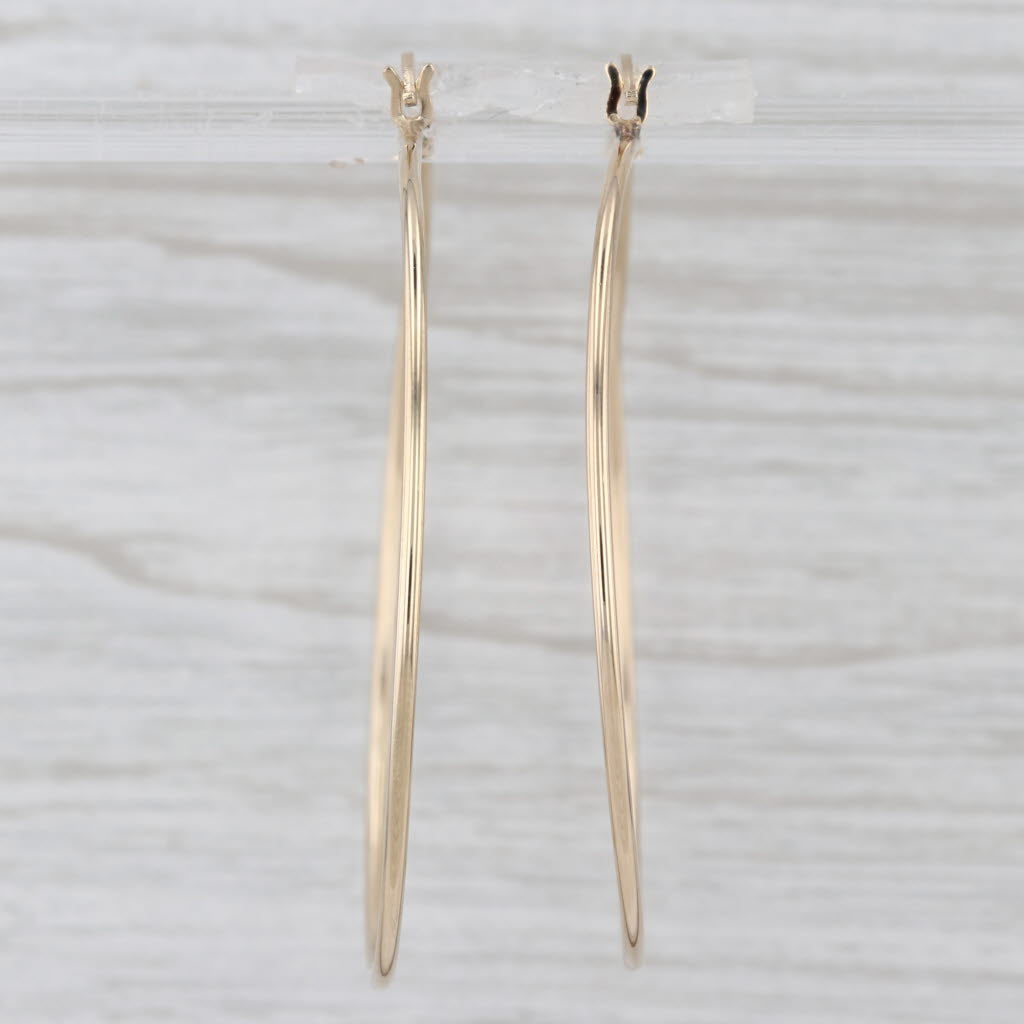 Large Round Wire Hoop Earrings Snap Top Round Hoops 14k Yellow Gold
