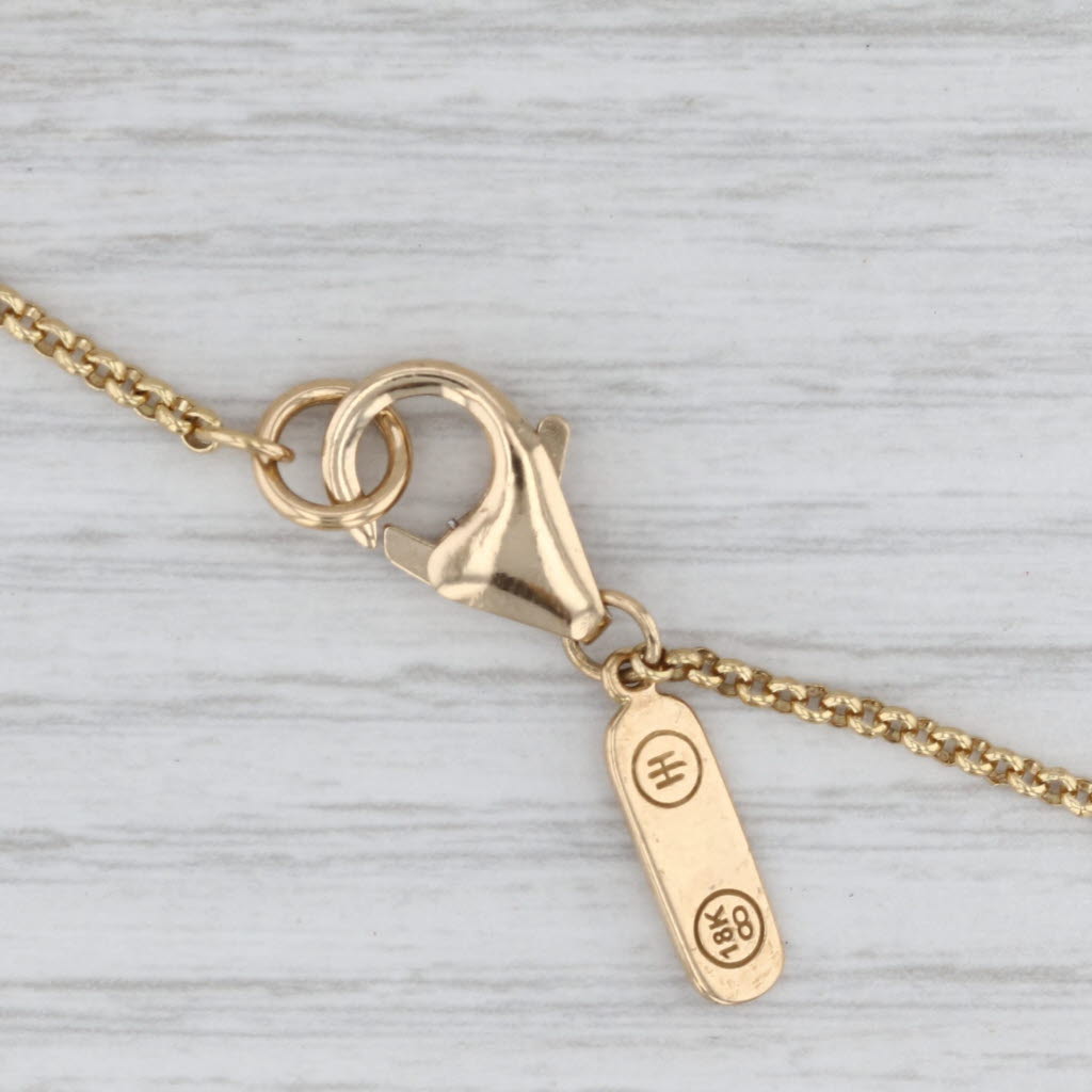 John Hardy Linked Bamboo Circles Station Necklace 35.7" Cable Chain 18k Gold