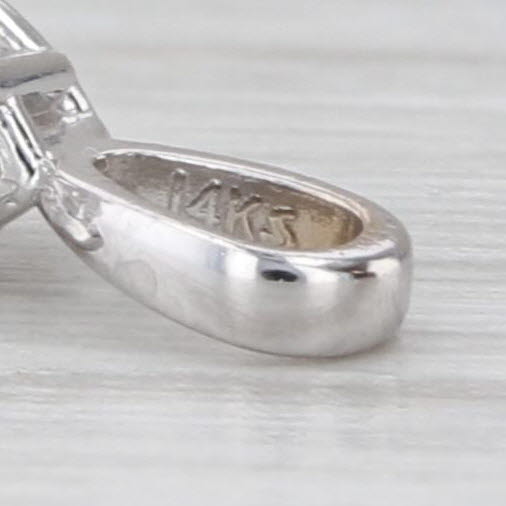 0.37ctw Pear Diamond Pendant 14k White Gold Small Teardrop Solitaire