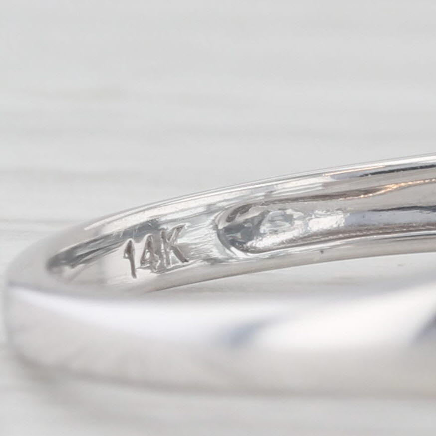 Light Gray 3.03ctw Aquamarine Diamond Ring 14k White Gold Size 7.25