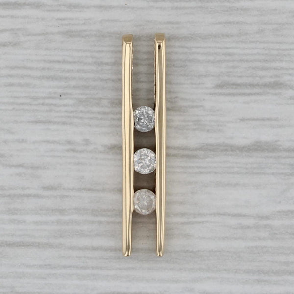 Gray 0.12ctw 3-stone Diamond Pendant 10k Yellow Gold