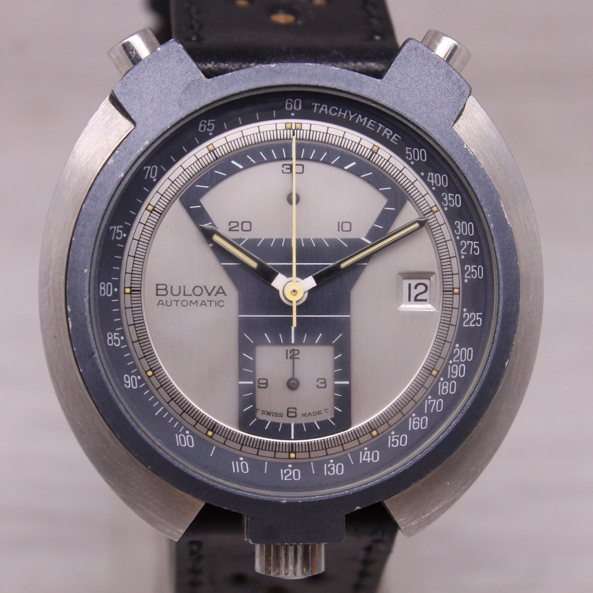 Vintage 1970s Bulova Parking Meter 43mm Automatic Chronograph Watch Buren cal.12