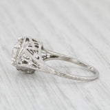 Art Deco 1.31ct Diamond Solitaire Engagement Ring Platinum Size 4