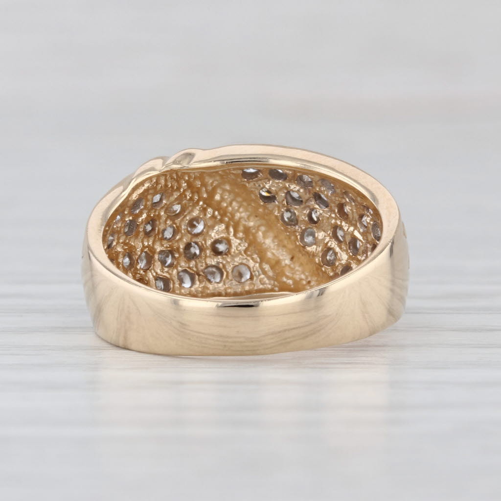 0.80ctw Pave Diamond Domed Ring 14k Yellow Gold Size 6.25-6.5