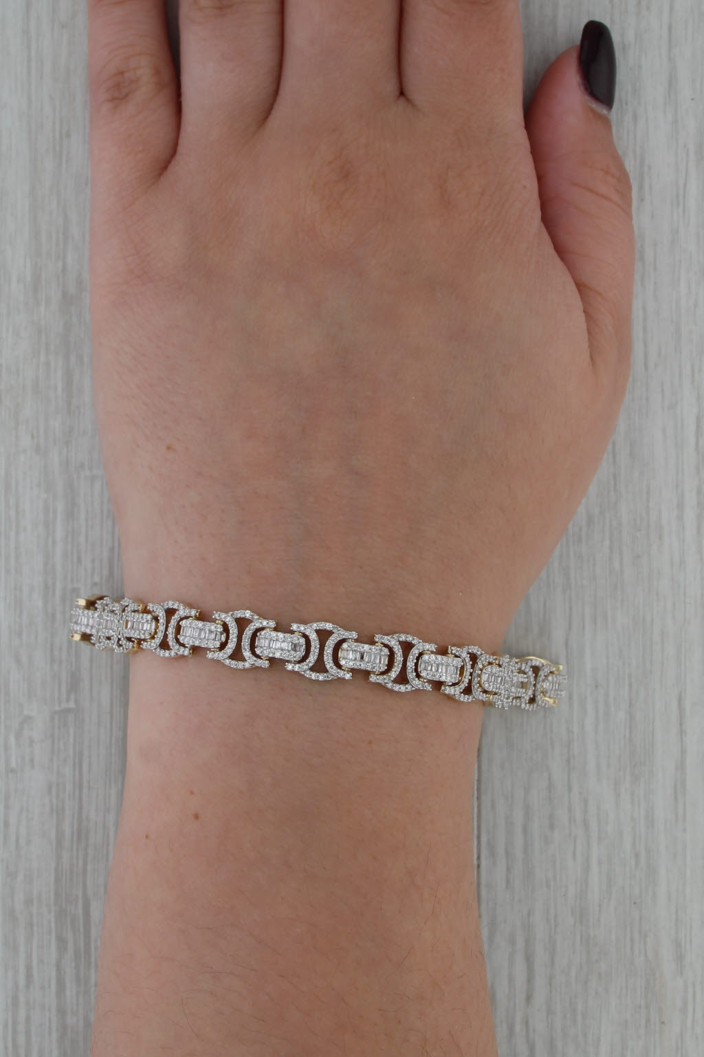 New 3.61ctw Diamond Tennis Bracelet 10k Yellow Gold 8.5" 9mm