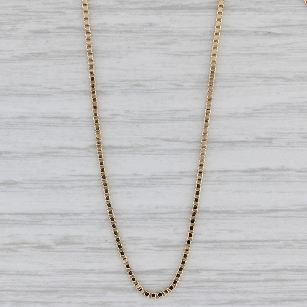 Gray 19.75" Box Chain Necklace 14k Yellow Gold 1.1mm