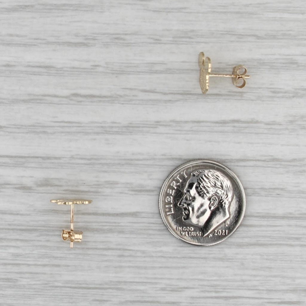 Mickey Mouse Stud Earrings 10k Yellow Gold Disney Cartoon Studs for Pierced Ears