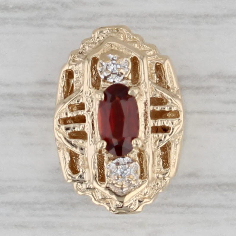 Gray Richard Klein 0.30 ct Garnet Diamond 14K Yellow Gold Slide Charm